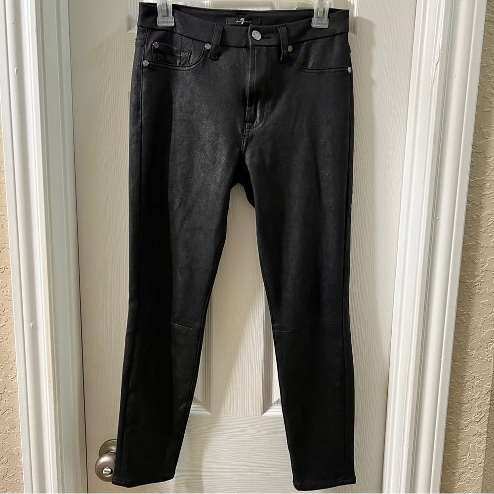 7 for all mankind black skinny jeans- size 27